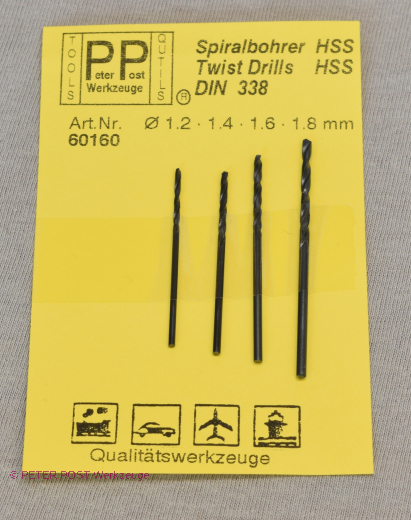 Twisted drill set Ø 1.2mm-1.8mm