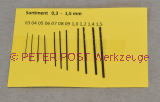 Twisted drill set Ø 0.3mm-1.5 mm