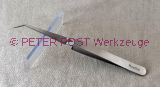Klemmpinzette spitz, abgewinkelt, ohne Riefen 140 mm lang
