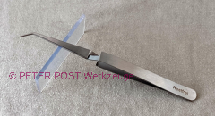Clamp tweezers, angled, without grooves Length: 140 mm
